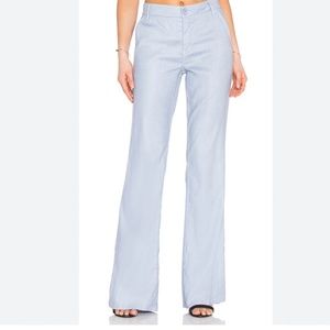 Level 99 Tanya High Rise Linen Pant 34 inseam Sky Blue